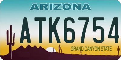 AZ license plate ATK6754