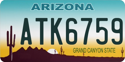 AZ license plate ATK6759