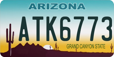 AZ license plate ATK6773