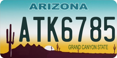 AZ license plate ATK6785