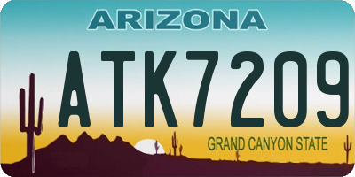 AZ license plate ATK7209