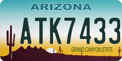 AZ license plate ATK7433