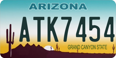 AZ license plate ATK7454