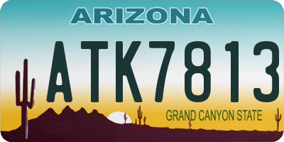 AZ license plate ATK7813