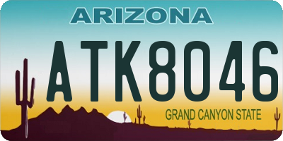 AZ license plate ATK8046