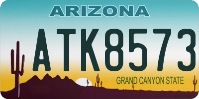 AZ license plate ATK8573