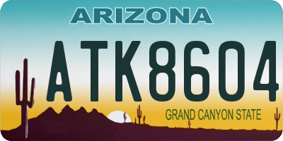 AZ license plate ATK8604