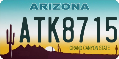 AZ license plate ATK8715