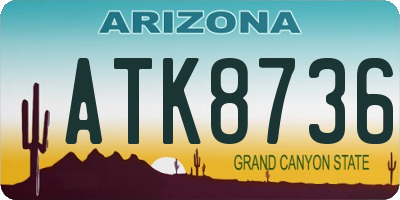 AZ license plate ATK8736