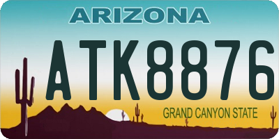 AZ license plate ATK8876