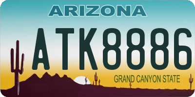 AZ license plate ATK8886