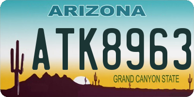 AZ license plate ATK8963