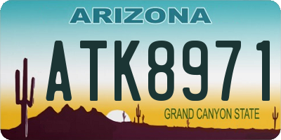 AZ license plate ATK8971