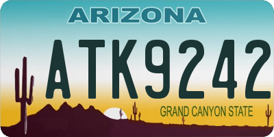 AZ license plate ATK9242