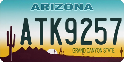 AZ license plate ATK9257