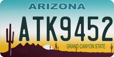 AZ license plate ATK9452