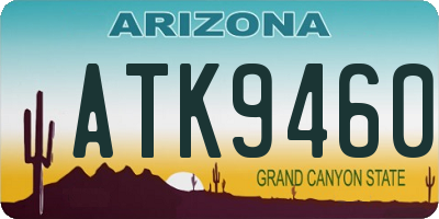 AZ license plate ATK9460