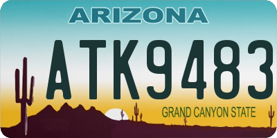 AZ license plate ATK9483