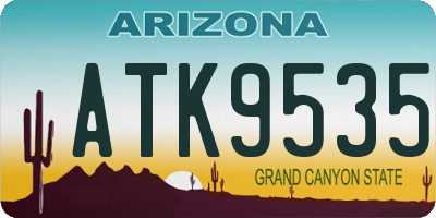 AZ license plate ATK9535