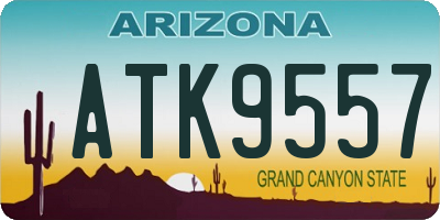 AZ license plate ATK9557