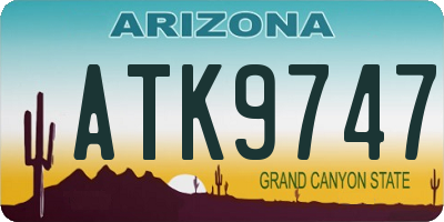 AZ license plate ATK9747