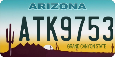 AZ license plate ATK9753