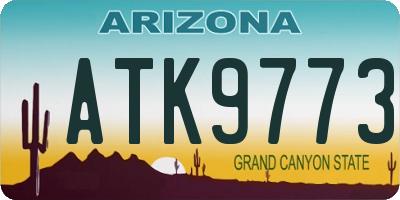 AZ license plate ATK9773