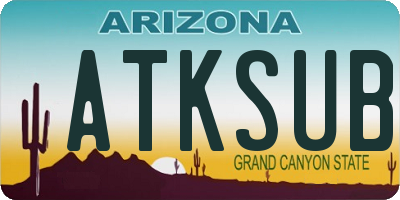 AZ license plate ATKSUB