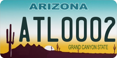 AZ license plate ATL0002
