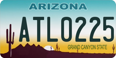 AZ license plate ATL0225