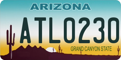AZ license plate ATL0230