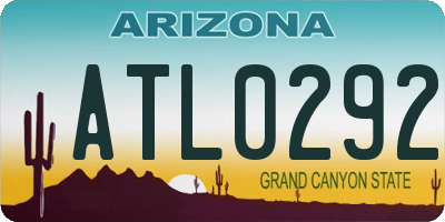 AZ license plate ATL0292