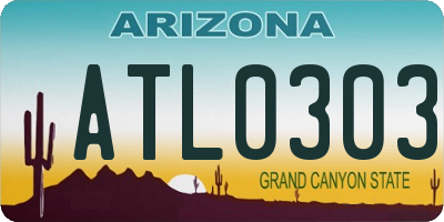 AZ license plate ATL0303
