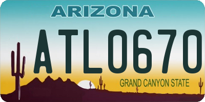 AZ license plate ATL0670
