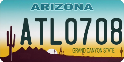 AZ license plate ATL0708