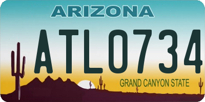 AZ license plate ATL0734