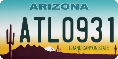 AZ license plate ATL0931