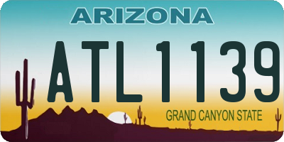 AZ license plate ATL1139