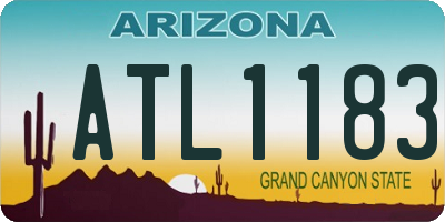 AZ license plate ATL1183