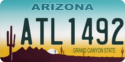 AZ license plate ATL1492