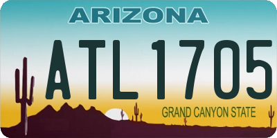 AZ license plate ATL1705