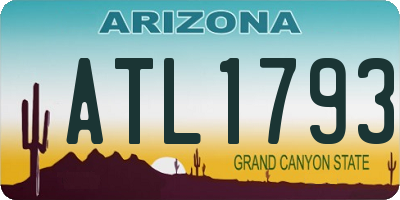 AZ license plate ATL1793