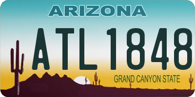 AZ license plate ATL1848