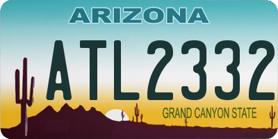 AZ license plate ATL2332