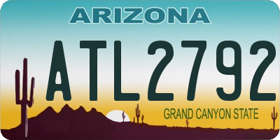 AZ license plate ATL2792