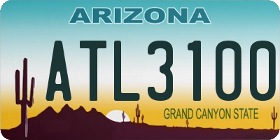 AZ license plate ATL3100