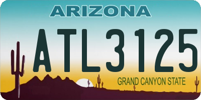 AZ license plate ATL3125