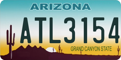 AZ license plate ATL3154