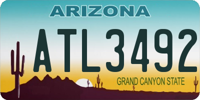 AZ license plate ATL3492