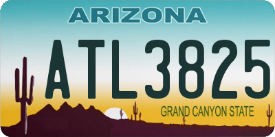 AZ license plate ATL3825